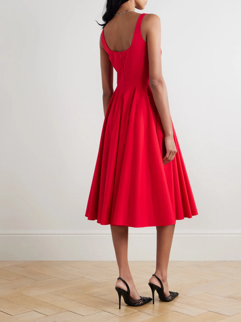 Back view of the Emilia Wickstead Nikush Cotton-blend Poplin Dress