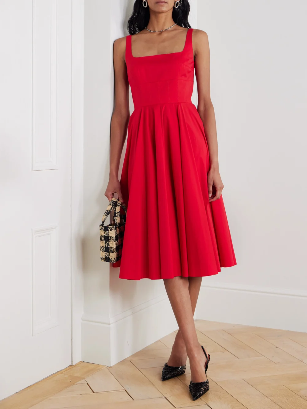 Emilia Wickstead Nikush Cotton-blend Poplin Dress, worn by a model