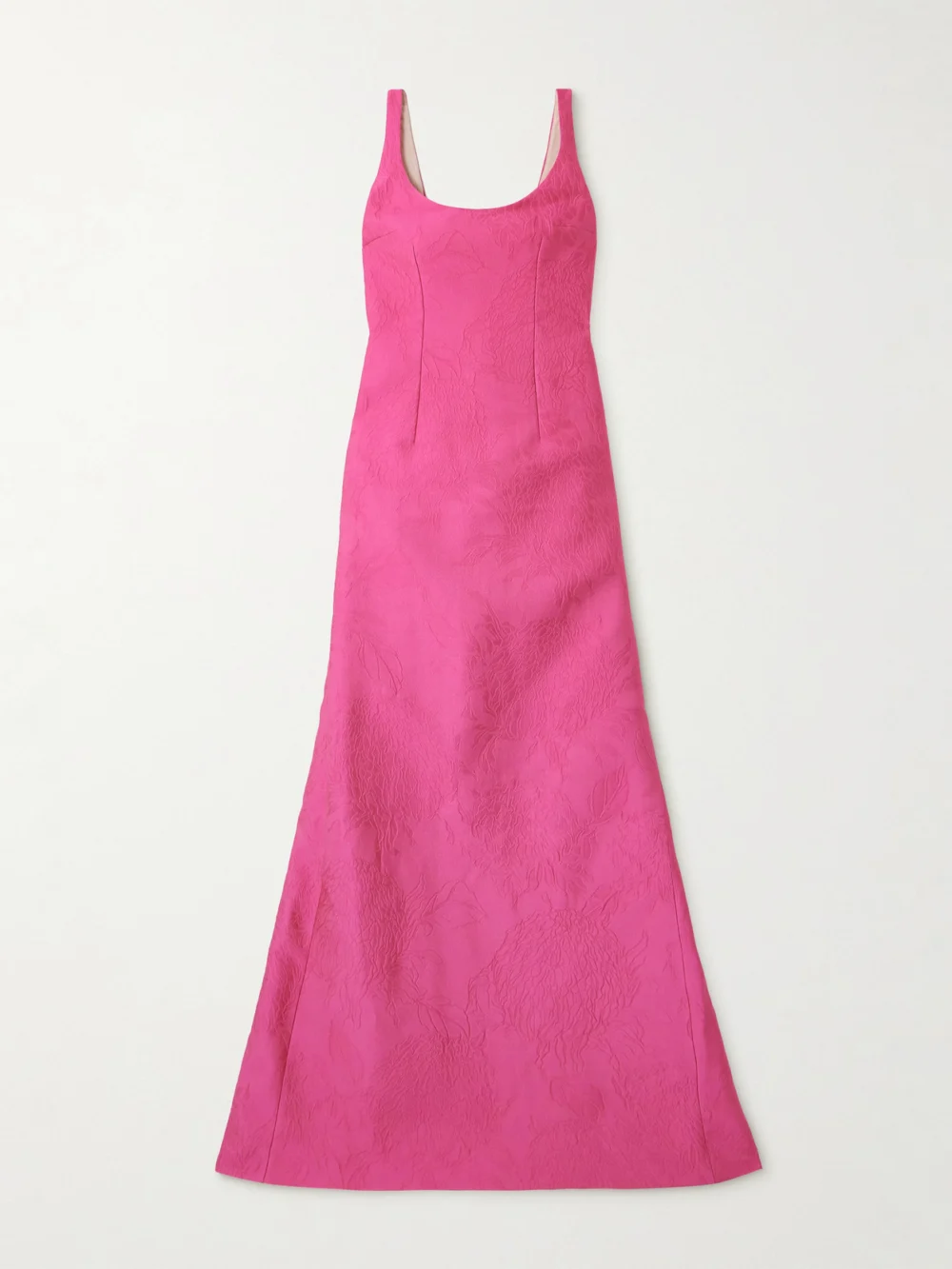 Emilia Wickstead Ninette Pleated Cloqué Gown in bright pink
