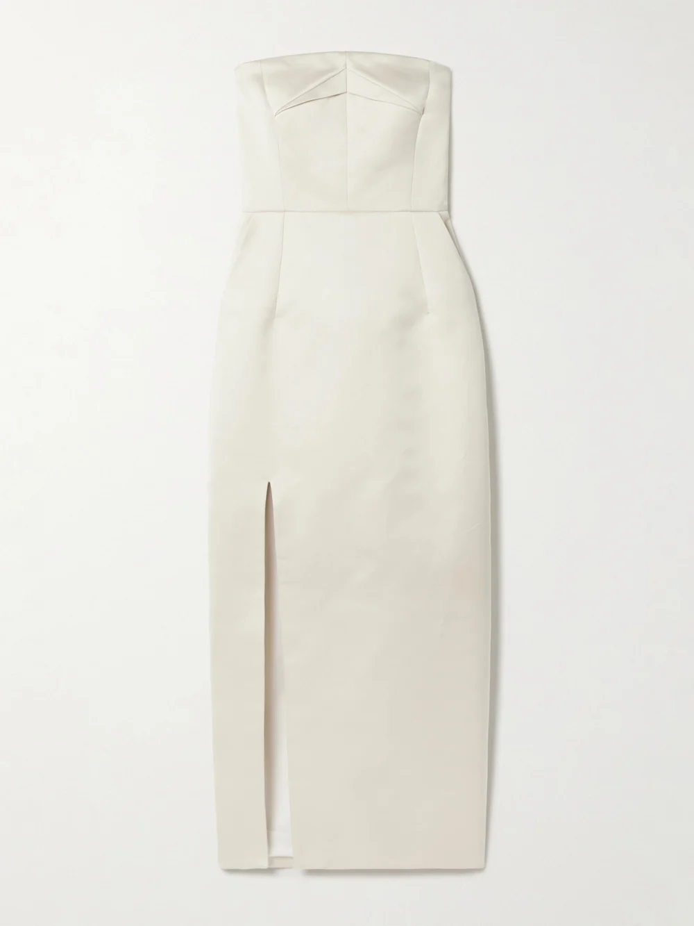 Emilia Wickstead Pola Strapless Duchesse-satin Midi Dress in ivory