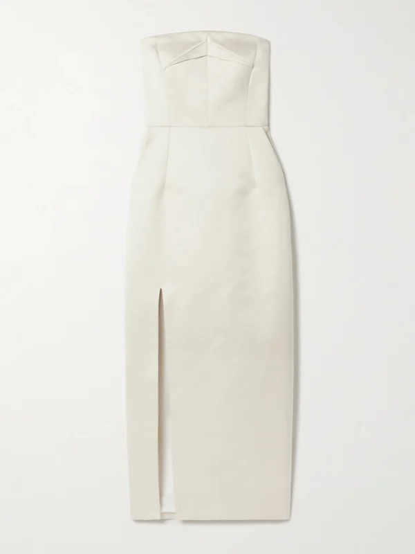 Emilia Wickstead Pola Strapless Duchesse-satin Midi Dress