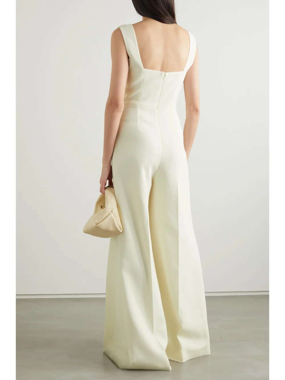 Back view of the Emilia Wickstead Ross Crepe Wide-leg Jumpsuit