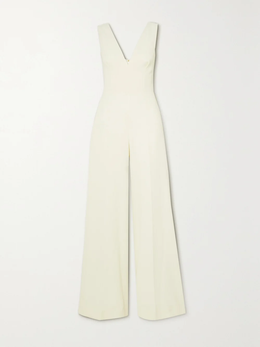 Emilia Wickstead Ross Crepe Wide-leg Jumpsuit in ivory