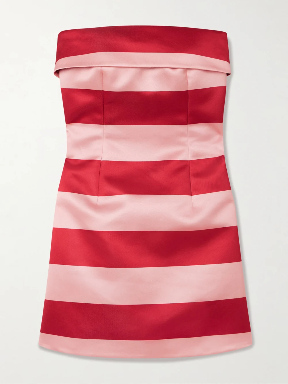 Emilia Wickstead Sidnie Strapless Striped Duchesse-satin Mini Dress in pink