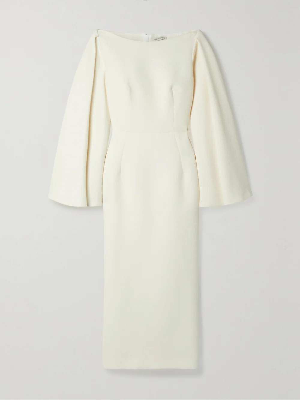 Emilia Wickstead Switzy Cape-effect Cloqué Midi Dress in ivory