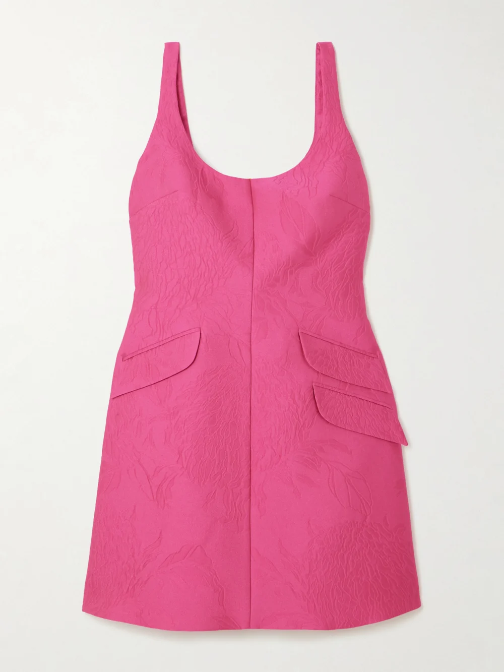 Emilia Wickstead Talia Cloqué Mini Dress in bright pink