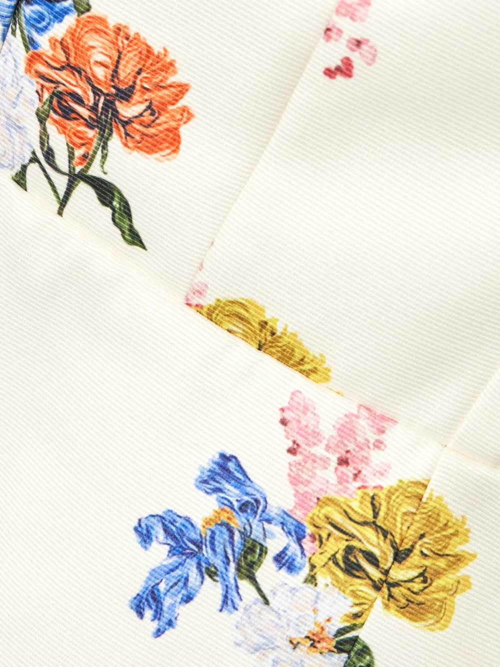 Close-up detail of the Emilia Wickstead Vero Bow-detailed Floral-print Faille Dress
