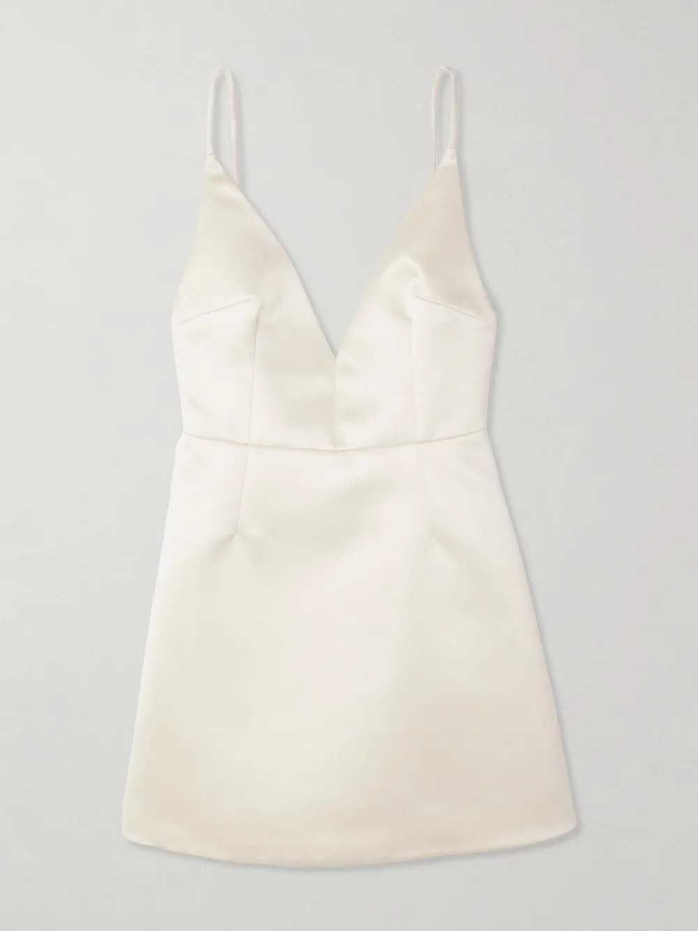 Emilia Wickstead Vero Open-back Duchesse-satin Mini Dress in ivory