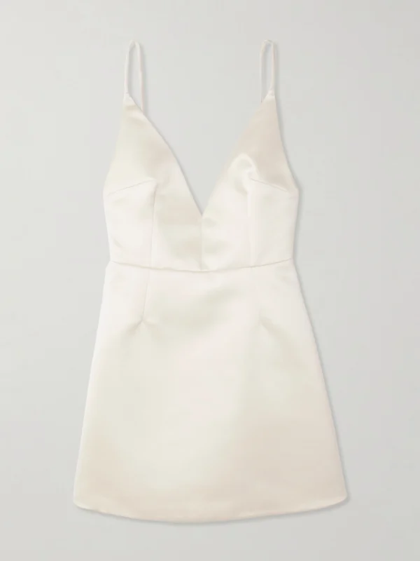 Emilia Wickstead Vero Open-back Duchesse-satin Mini Dress