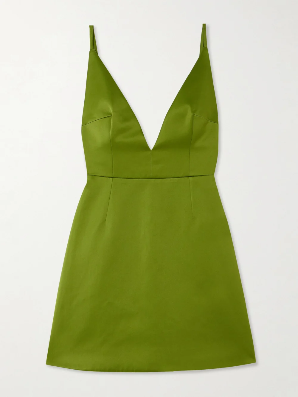 Emilia Wickstead Vero Open-back Recycled-satin Mini Dress in green