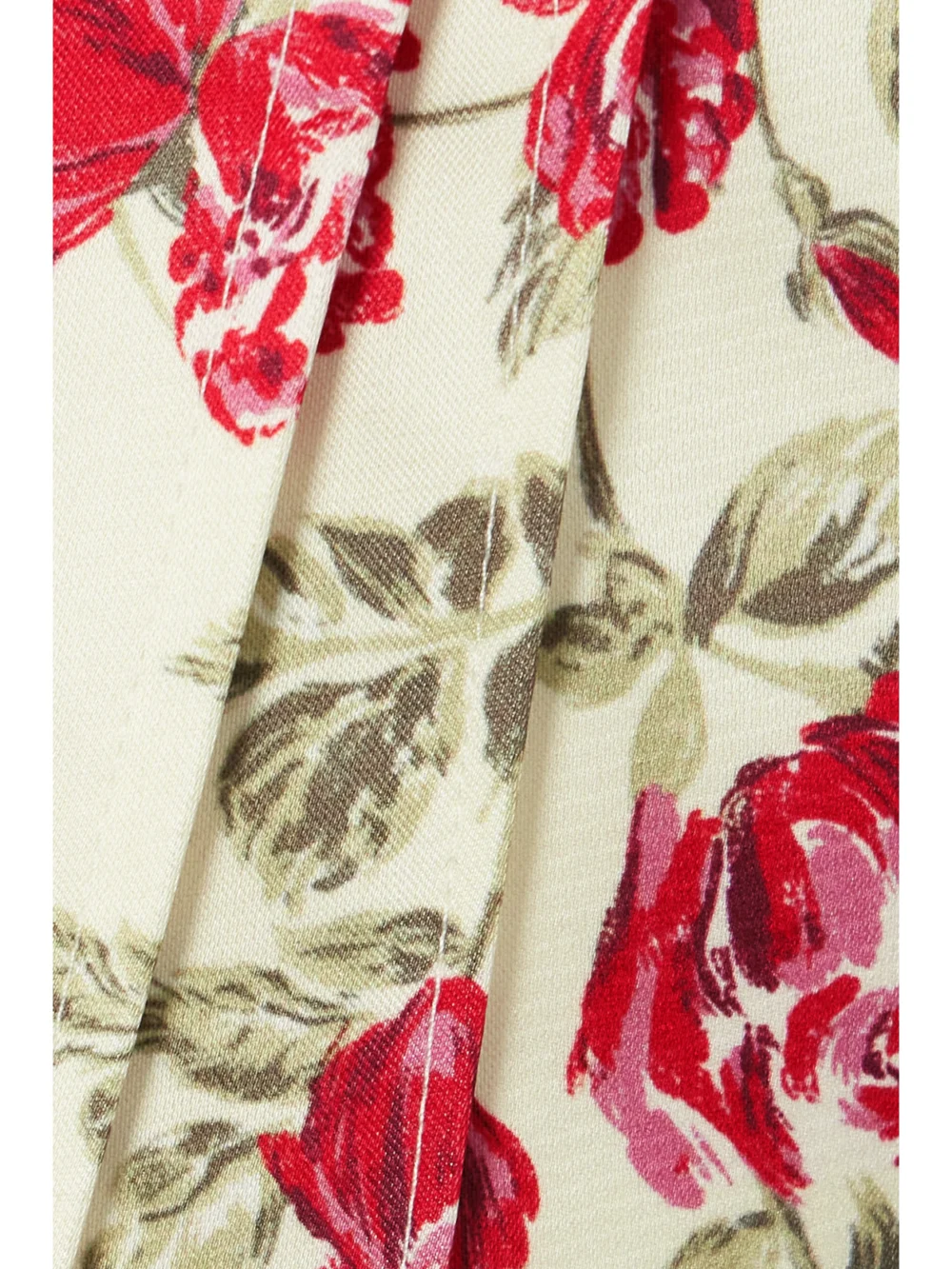 Close-up detail of the Emilia Wickstead Zephyr Floral-print Duchesse-satin Mini Dress