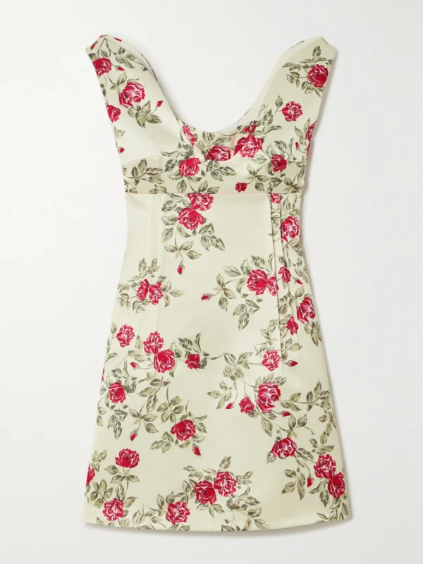Emilia Wickstead Zephyr Floral-print Duchesse-satin Mini Dress