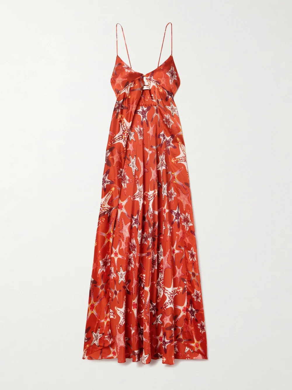 Emporio Sirenuse Ariele Printed Silk-crepe Top in orange