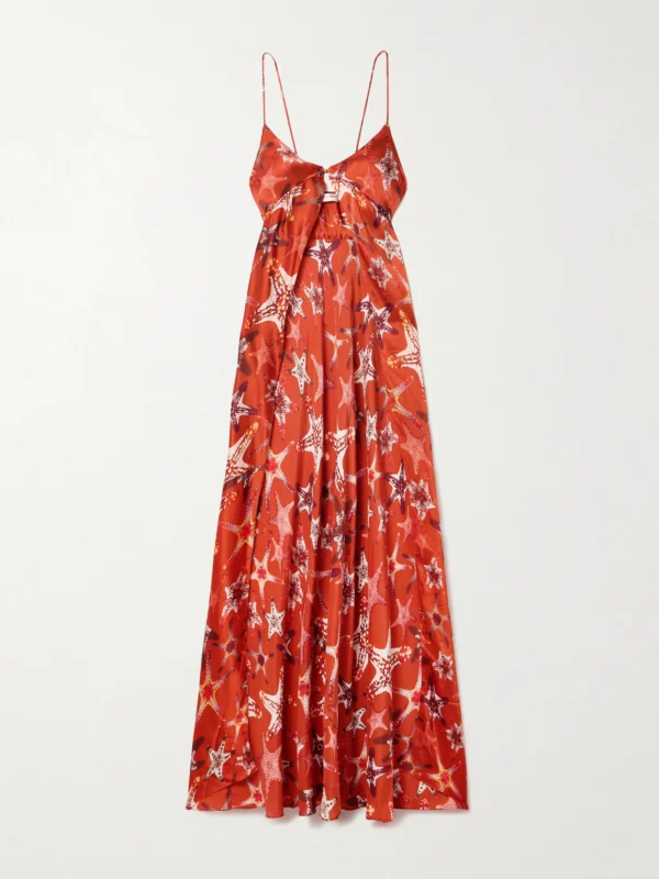 Emporio Sirenuse Ariele Printed Silk-crepe Top