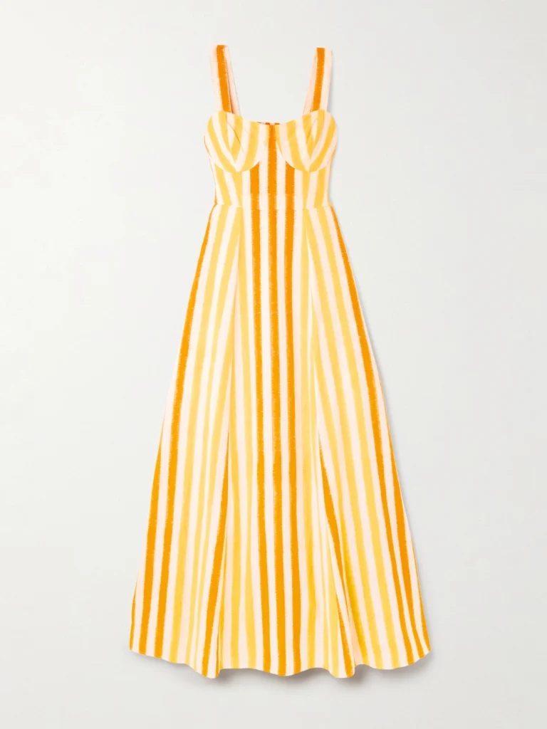 Emporio Sirenuse Azzurra Striped Cotton Maxi Dress