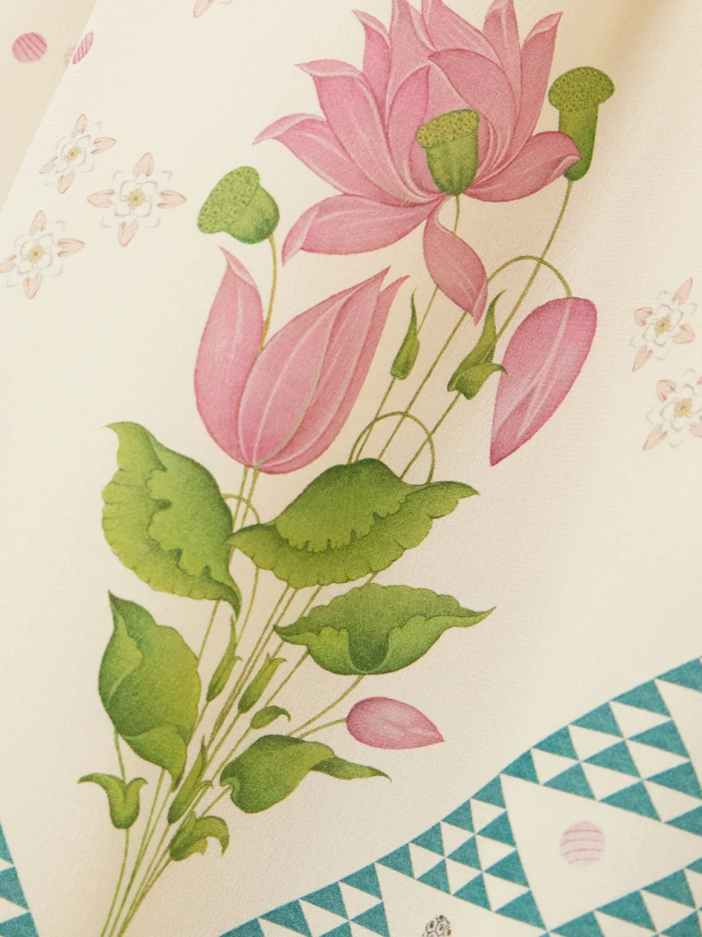 Close-up detail of the Emporio Sirenuse Lavinia Belted Floral-print Silk Crepe De Chine Wrap Maxi Dress