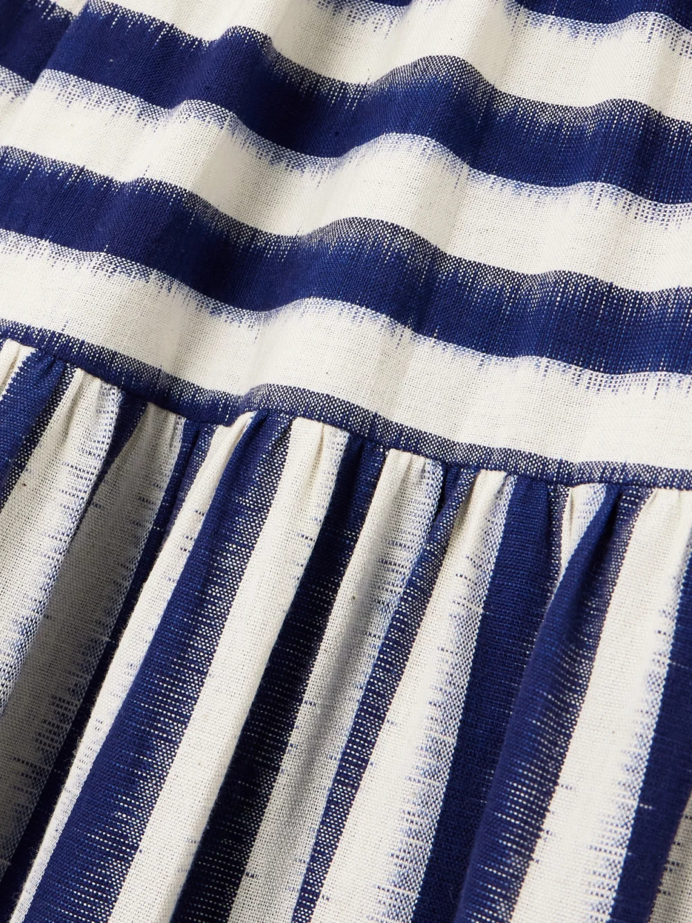 Close-up detail of the Emporio Sirenuse Pulcheria Striped Cotton Maxi Dress