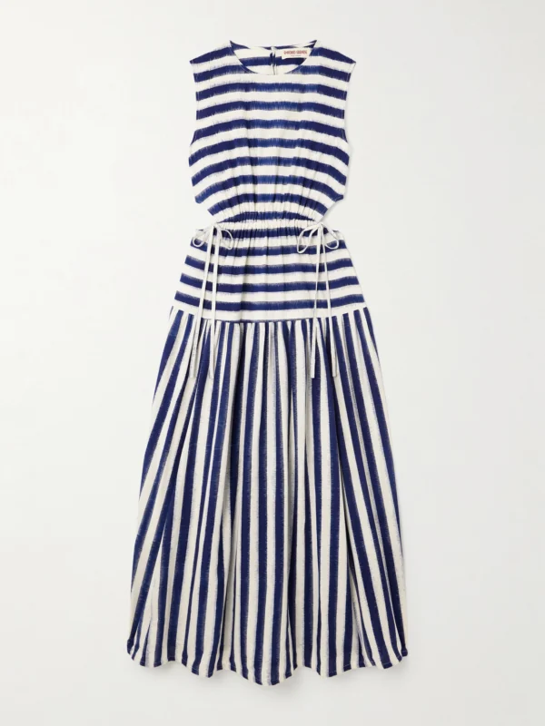 Emporio Sirenuse Pulcheria Striped Cotton Maxi Dress
