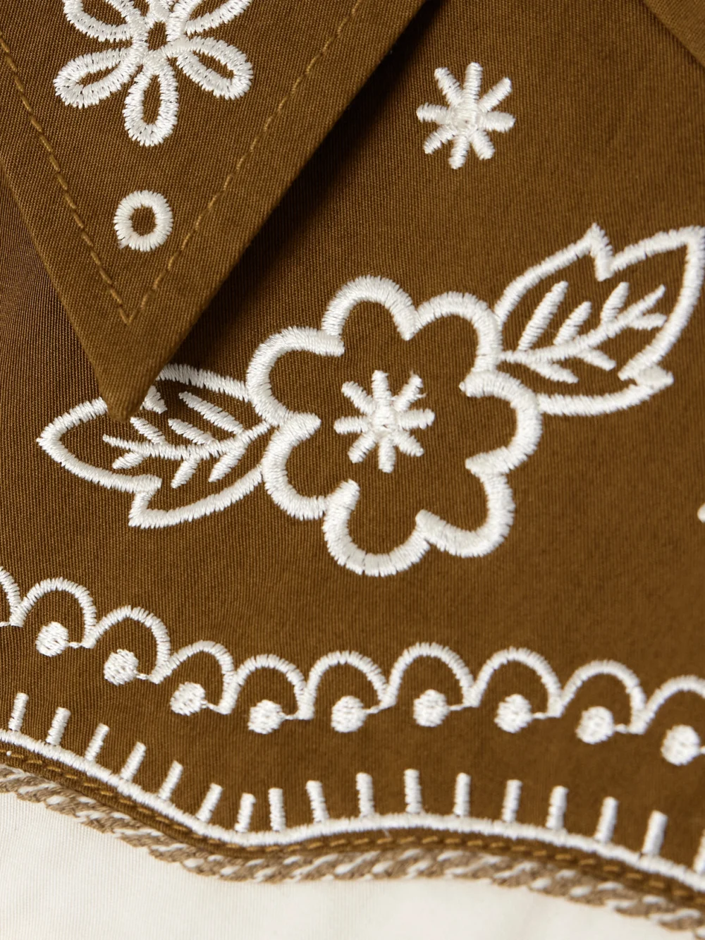 Close-up detail of the Emporio Sirenuse Rodeo Embroidered Cotton-drill Shirt