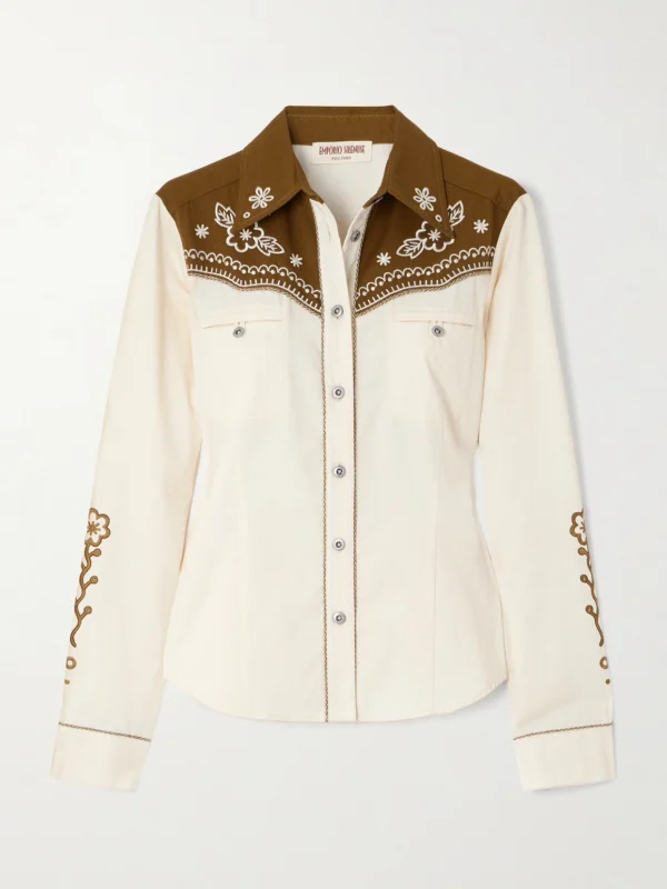 Emporio Sirenuse Rodeo Embroidered Cotton-drill Shirt
