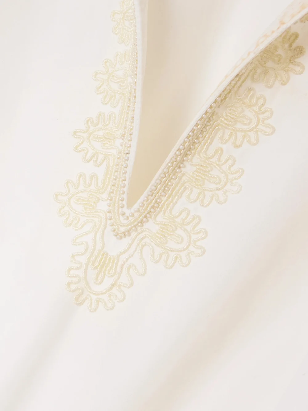 Close-up detail of the Emporio Sirenuse Vera Embroidered Cotton-blend Shirt