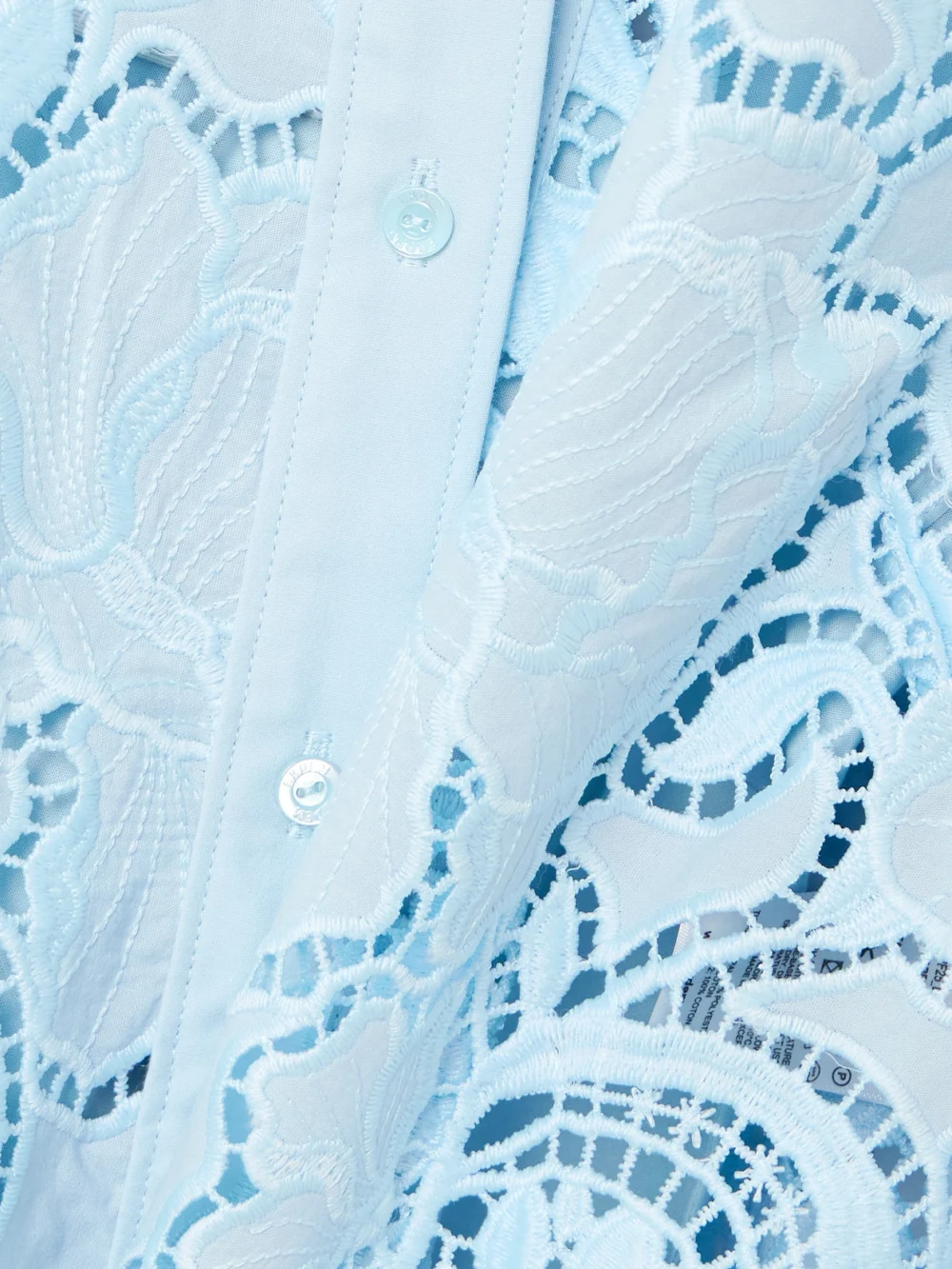 Close-up detail of the Erdem Belted Broderie Anglaise Cotton-poplin Midi Shirt Dress