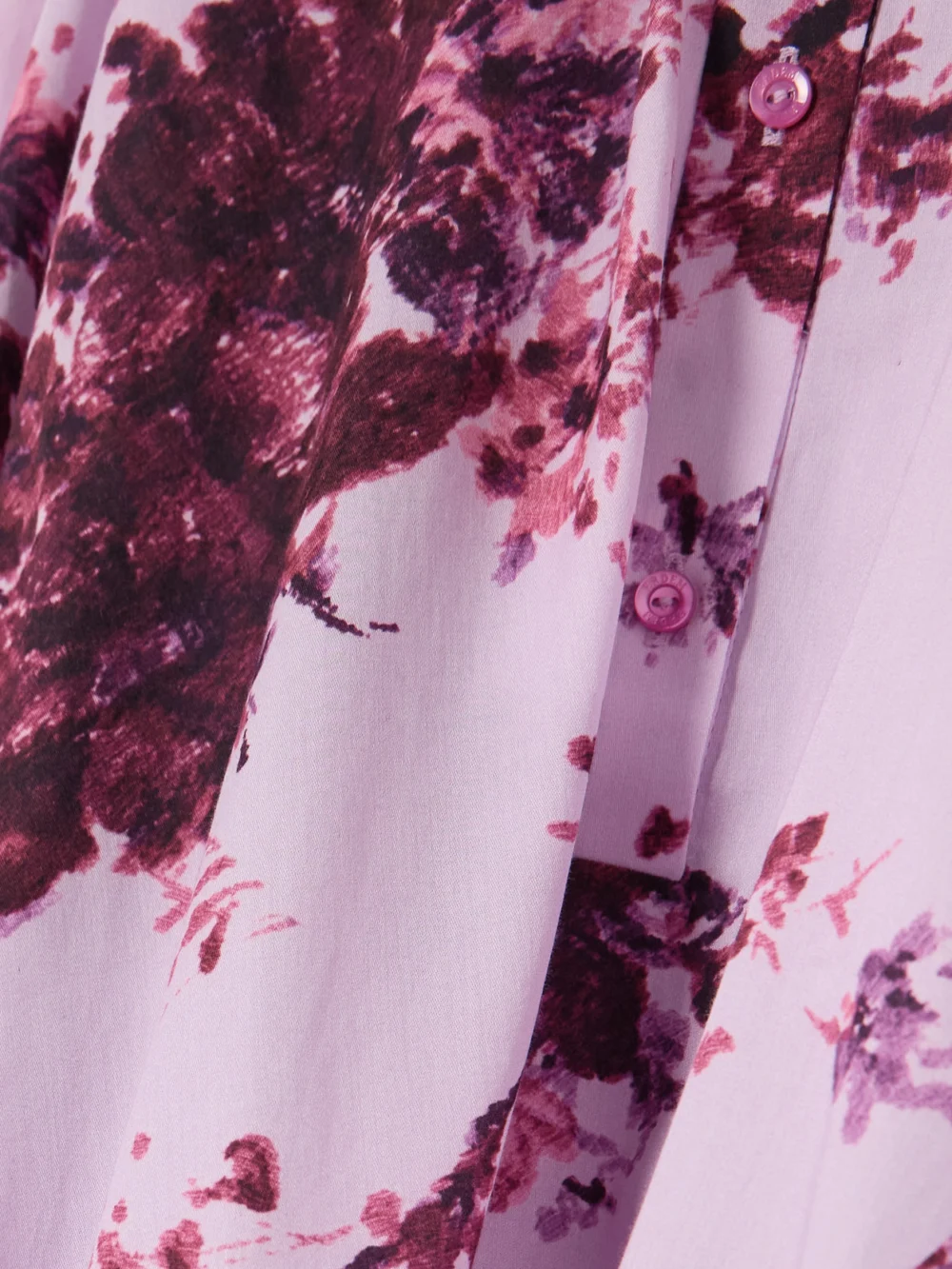 Close-up detail of the Erdem Belted Tiered Floral-print Cotton Midi Dress