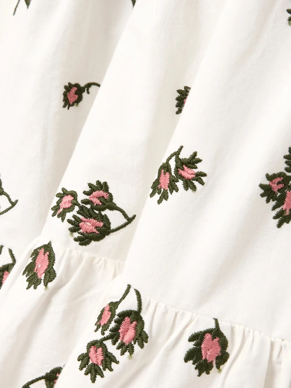 Close-up detail of the Erdem Embroidered Cotton-blend Mini Dress