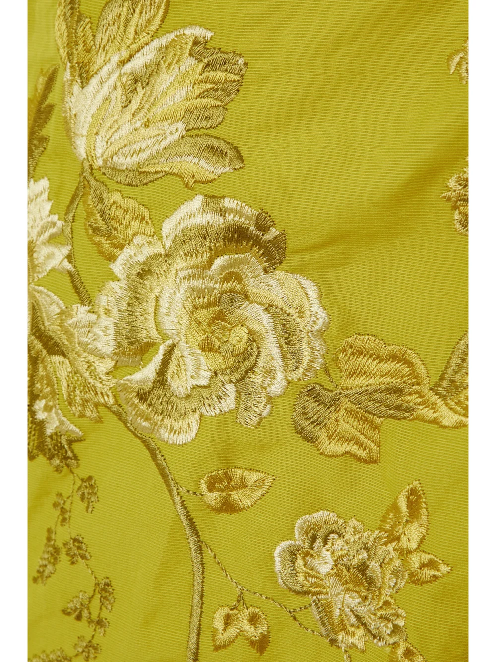 Close-up detail of the Erdem Evora Draped Taffeta and Embroidered Cotton-faille Dress