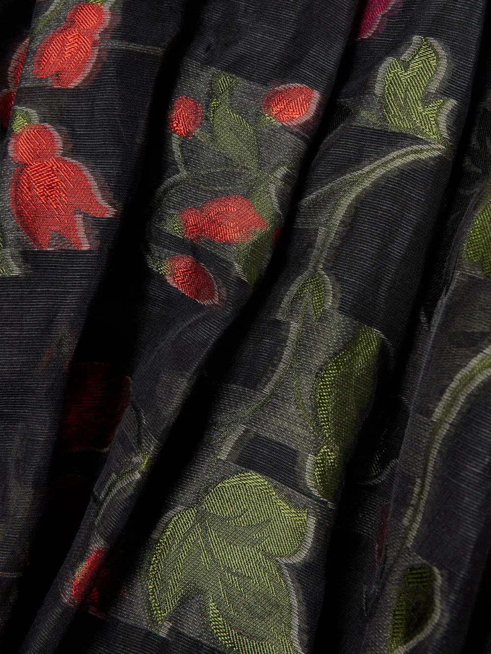 Close-up detail of the Erdem Fil-coupé Organza Midi Dress