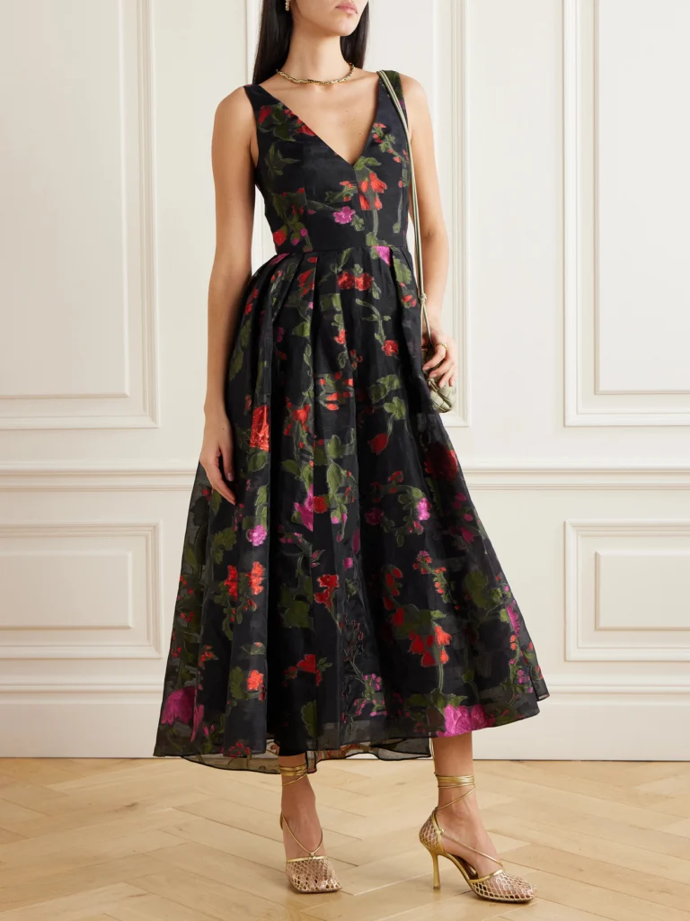 Erdem Fil-coupé Organza Midi Dress