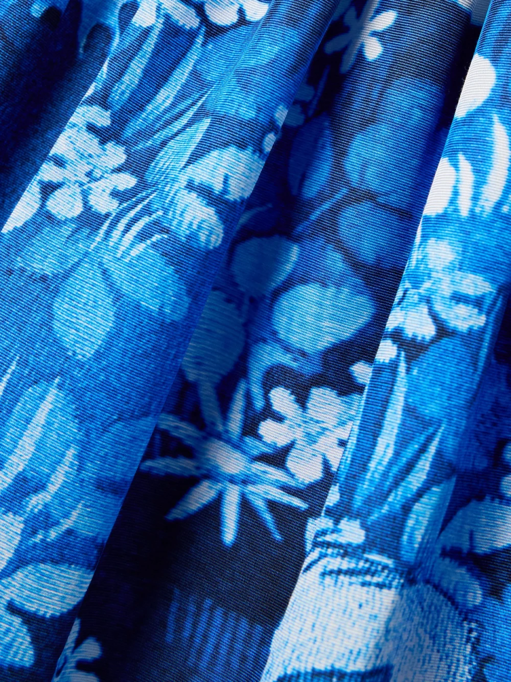 Close-up detail of the Erdem Gathered Floral-print Cotton-blend Faille Midi Dress
