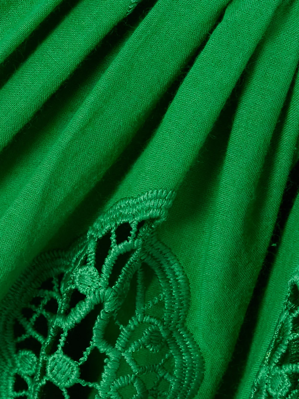 Close-up detail of the Erdem Guipure Lace-trimmed Cotton-blend Maxi Dress