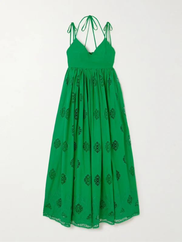 Erdem Guipure Lace-trimmed Cotton-blend Maxi Dress