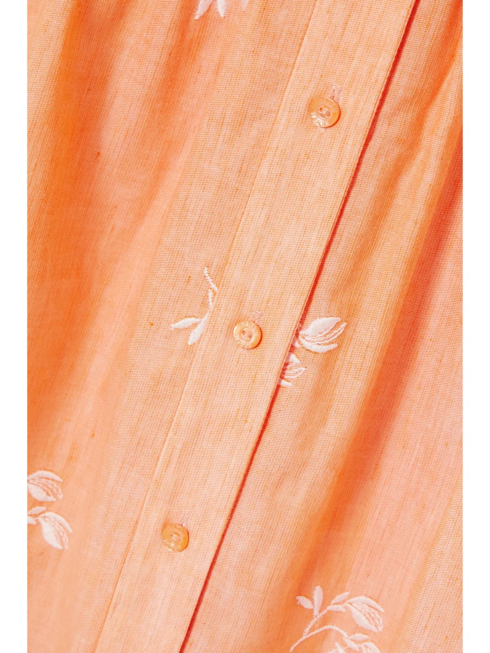 Close-up detail of the Erdem Helena Oversized Tiered Embroidered Cotton-blend Gauze Maxi Shirt Dress