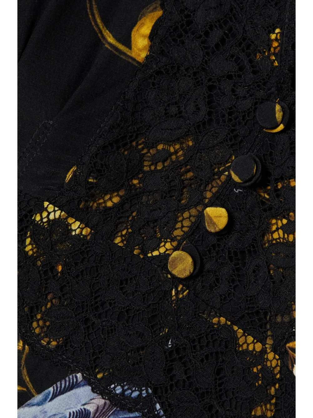 Close-up detail of the Erdem Lace-trimmed Floral-print Silk Crepe De Chine Midi Dress