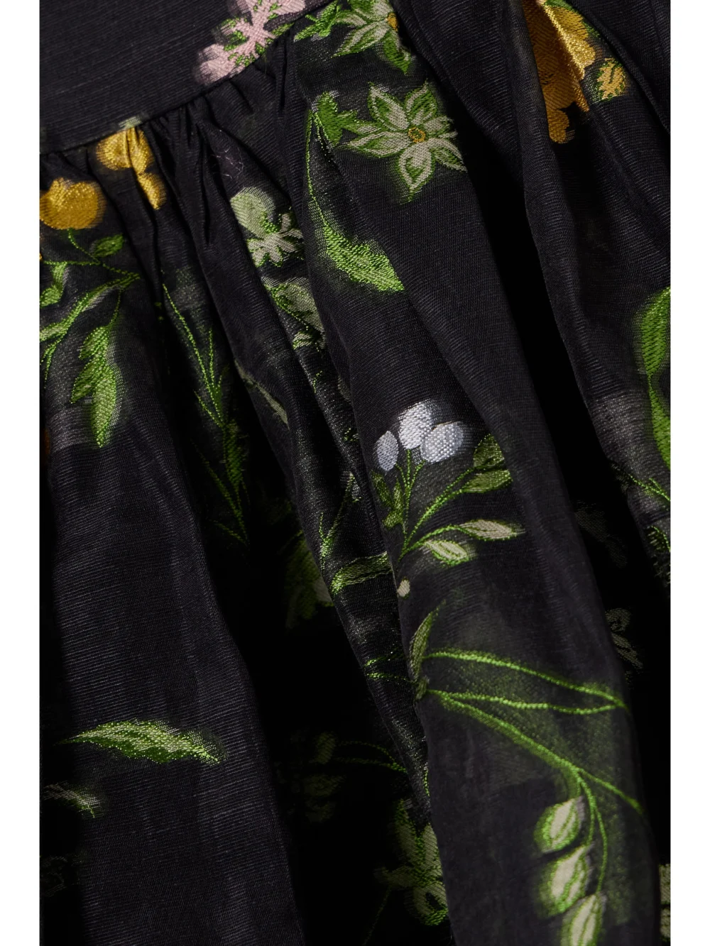 Close-up detail of the Erdem Metallic Embroidered Organza Midi Dress