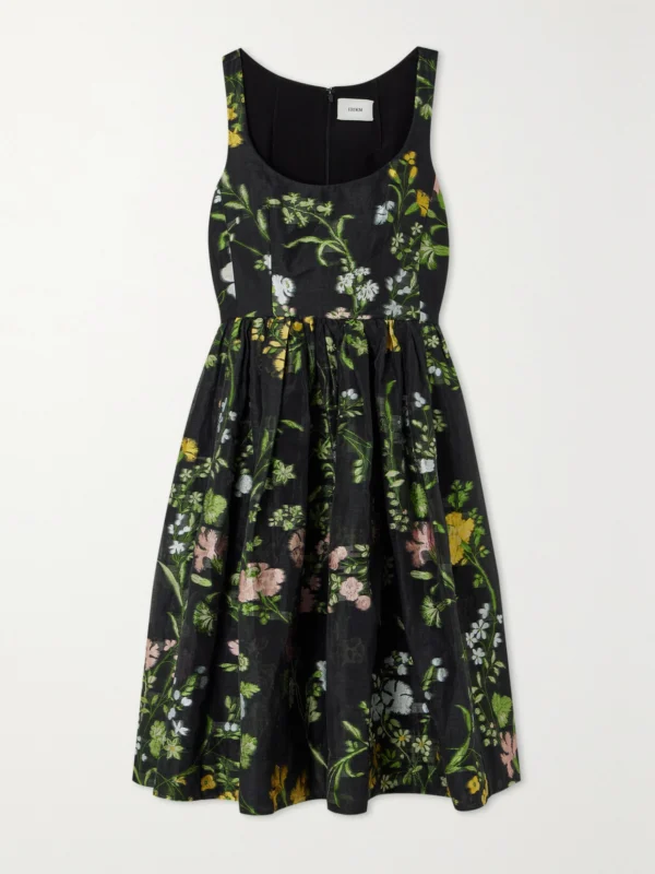Erdem Metallic Embroidered Organza Midi Dress