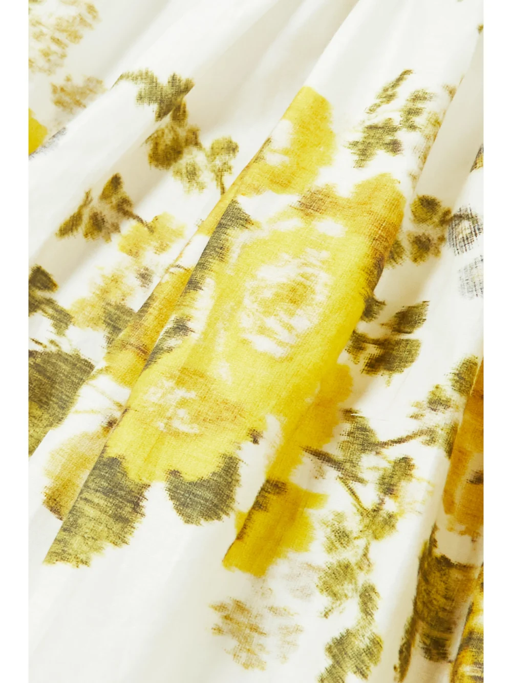 Close-up detail of the Erdem Oleander Ruffled Floral-print Cotton Mini Dress