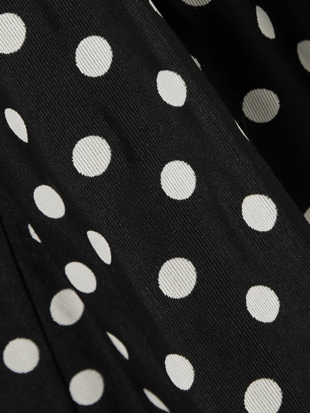 Close-up detail of the Erdem Penelope Belted Polka-dot Taffeta-faille Midi Dress