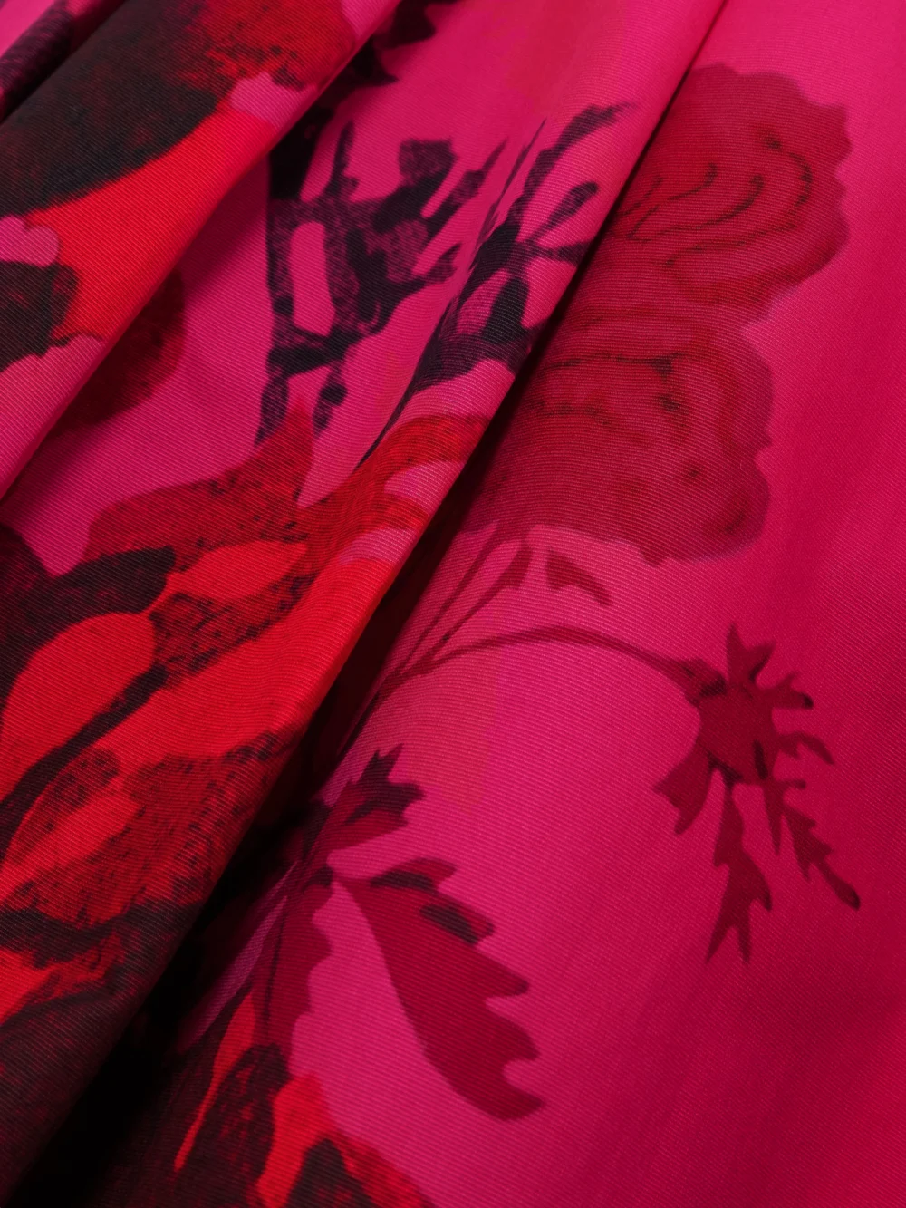 Close-up detail of the Erdem Pleated Floral-print Cotton-faille Midi Dress
