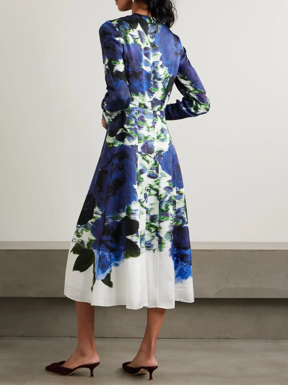 Back view of the Erdem Printed Jacquard Midi Dress