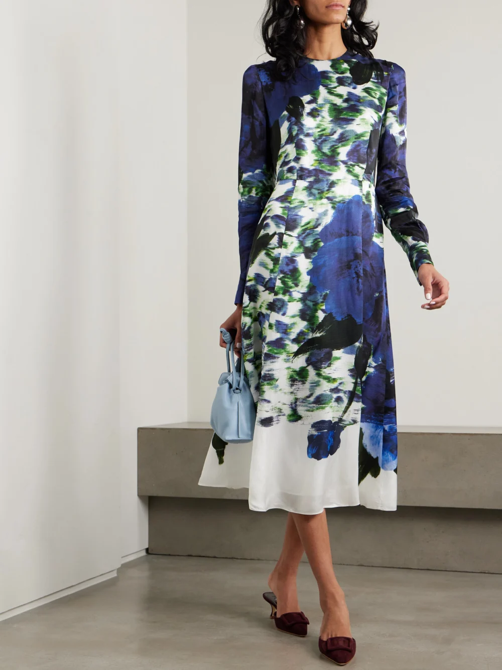 Erdem Printed Jacquard Midi Dress, worn by a model