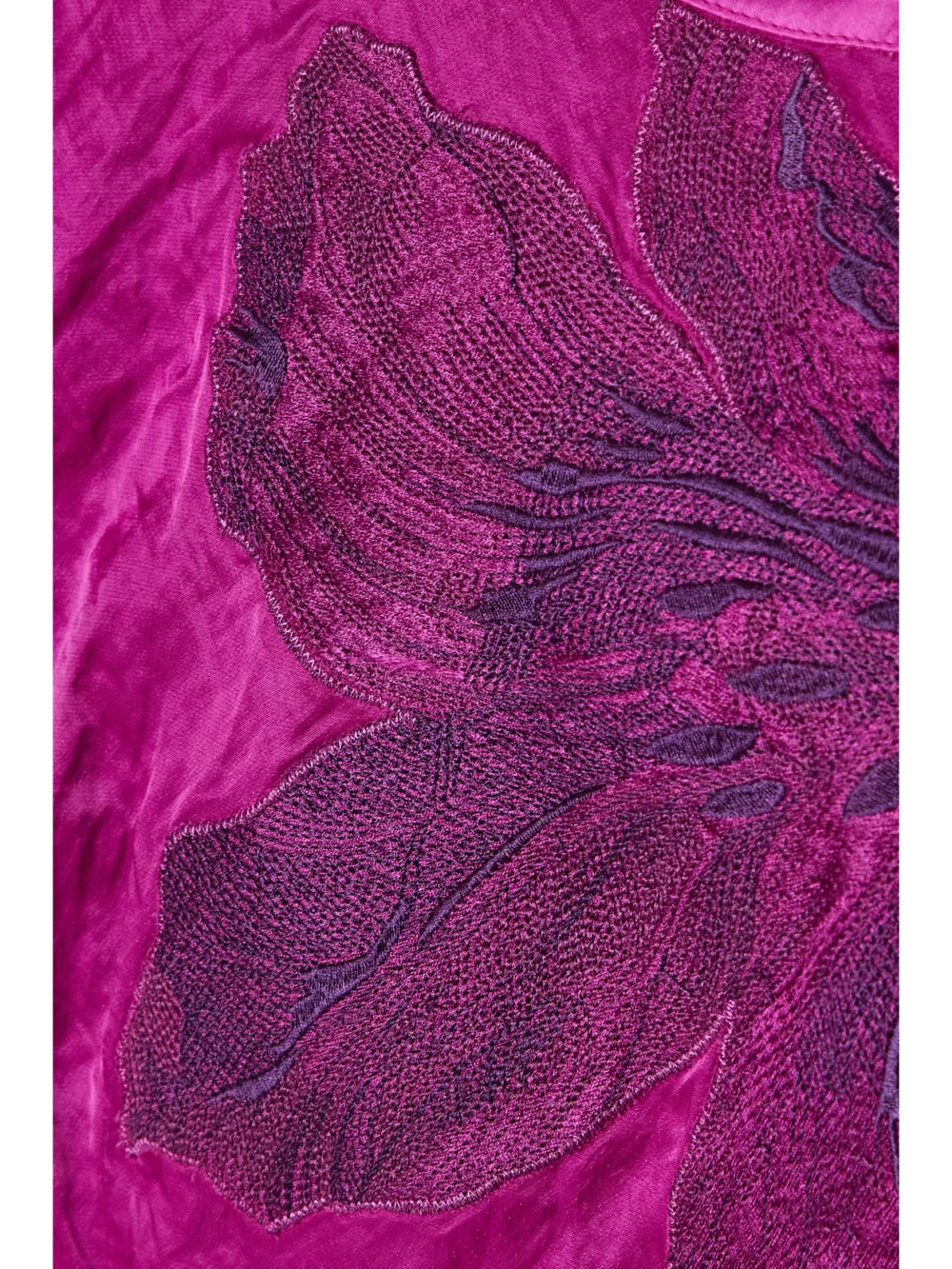 Close-up detail of the Erdem Sandrine Bow-detailed Appliquéd Textured-satin Midi Dress