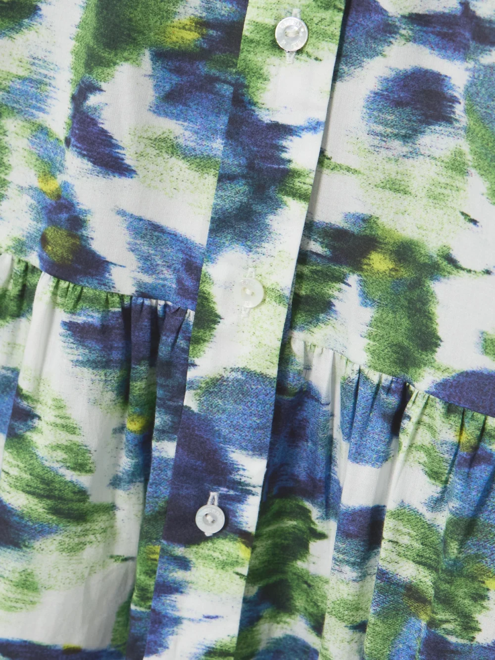 Close-up detail of the Erdem Tiered Printed Cotton Midi Dress