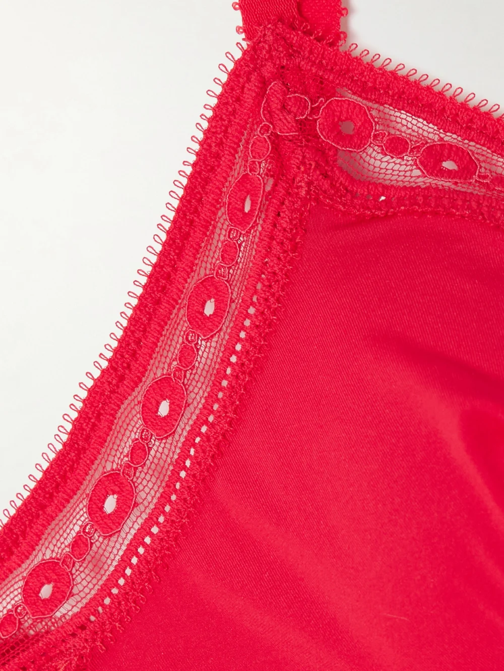 Close-up detail of the Eres Bubble Rituel Lace-trimmed Stretch-jersey Soft-cup Triangle Bra