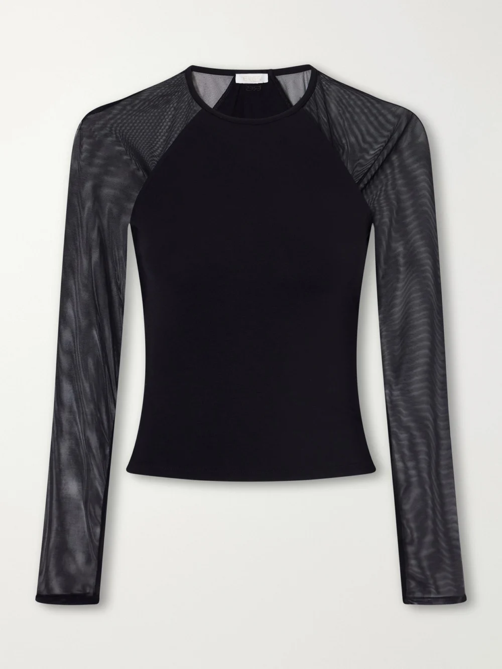 Eres Marita Mesh-trimmed Stretch-modal and Silk-blend Top in black