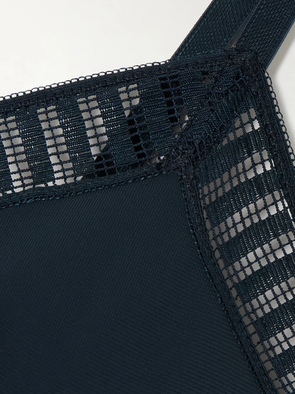 Close-up detail of the Eres Paulette Lace-trimmed Stretch-jersey Underwired Bra