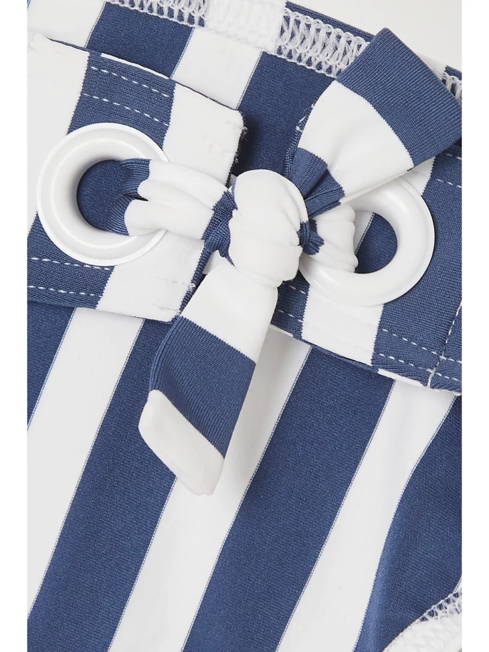 Close-up detail of the Eres Samba Vida Eyelet-embellished Striped Bikini Briefs