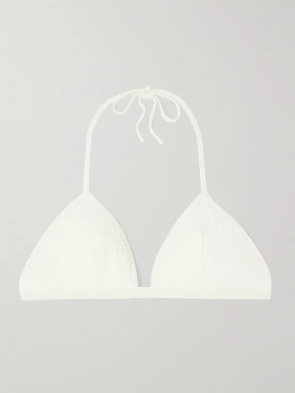 Eres The Vogue Extra Grosgrain-trimmed Jacquard Triangle Halterneck Bikini Top